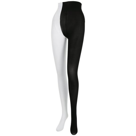 BESTONZON Multicoloured Tights Womens Knee Stockings Fibre 1Set Free Size Black and White