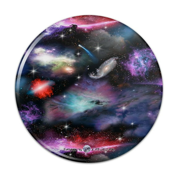 Space Galaxies Nebula Shooting Stars Pattern Pinback Button Pin