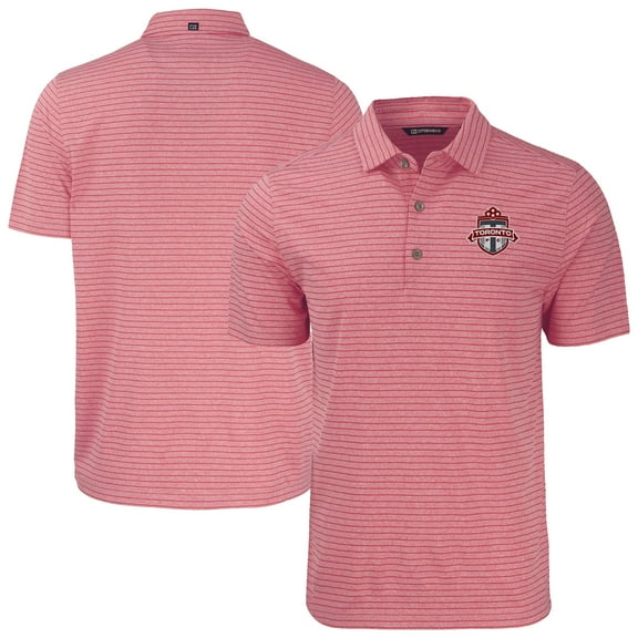 Men's-Cutter & Buck  Heather Red Toronto FC Big & Tall Forge Eco Heather Stripe Stretch Recycled Polo