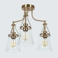 thumbnail image 3 of LNC Auisre 3-Light 18.9-in Polished Gold LED Semi Flush Mount Light, 3 of 17
