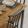 thumbnail image 2 of Space-Saving 5 Piece Kitchen Table Set – Metal and Wood Dining Set for 4 with Storage Shelf, Modern Breakfast Nook Table & Chairs, Small Dining Set for Apartment, Living Room, 2 of 7