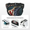 thumbnail image 5 of Fuzoiu American Flag Print Unisex Square Double Layer Waist Bag,Crossbody Fanny Pack Travel Workout Accessory, 5 of 9