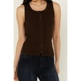 thumbnail image 3 of Idyllwind Women's Edna Button Front Ribbed Tank Dark Brown X-Large  US, 3 of 4