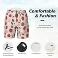 thumbnail image 3 of Naloa Floral Strawberr Print Men Swim Trunks with Compression Liner ,Board Shorts,Men's Swim Shorts with Drawstring and Elastic Waistband-Large, 3 of 6