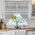 thumbnail image 6 of Boho Geometric Swag Curtains for Kitchen/Bedroom/Living Room, Modern Abstract Art Plaid Striped Scalloped Curtains 63 Inch Long, Rod Pocket Window Swag Topper Curtains Valances 2 Panels Set 36"x63", 6 of 8