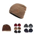 thumbnail image 1 of Winter Hat Stretchy Thick All Match Yarn Embroidered Wheat Fleece Fleece Cap for Daily Life, 1 of 8