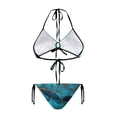 thumbnail image 2 of Uourmeti Teal Geode Resin Art Halter Neck Bikini Set - Sexy Two-Piece Triangle Swimsuit with Tie Sides - Perfect for Beach Vacations & Pool Parties, 2 of 9