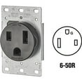 thumbnail image 5 of Leviton 5374-S00 50 Amp, 250 Volt, Flush Mounting Receptacle, Straight Blade, Industrial Grade, Grounding, Black, 1-Pack, 5 of 6