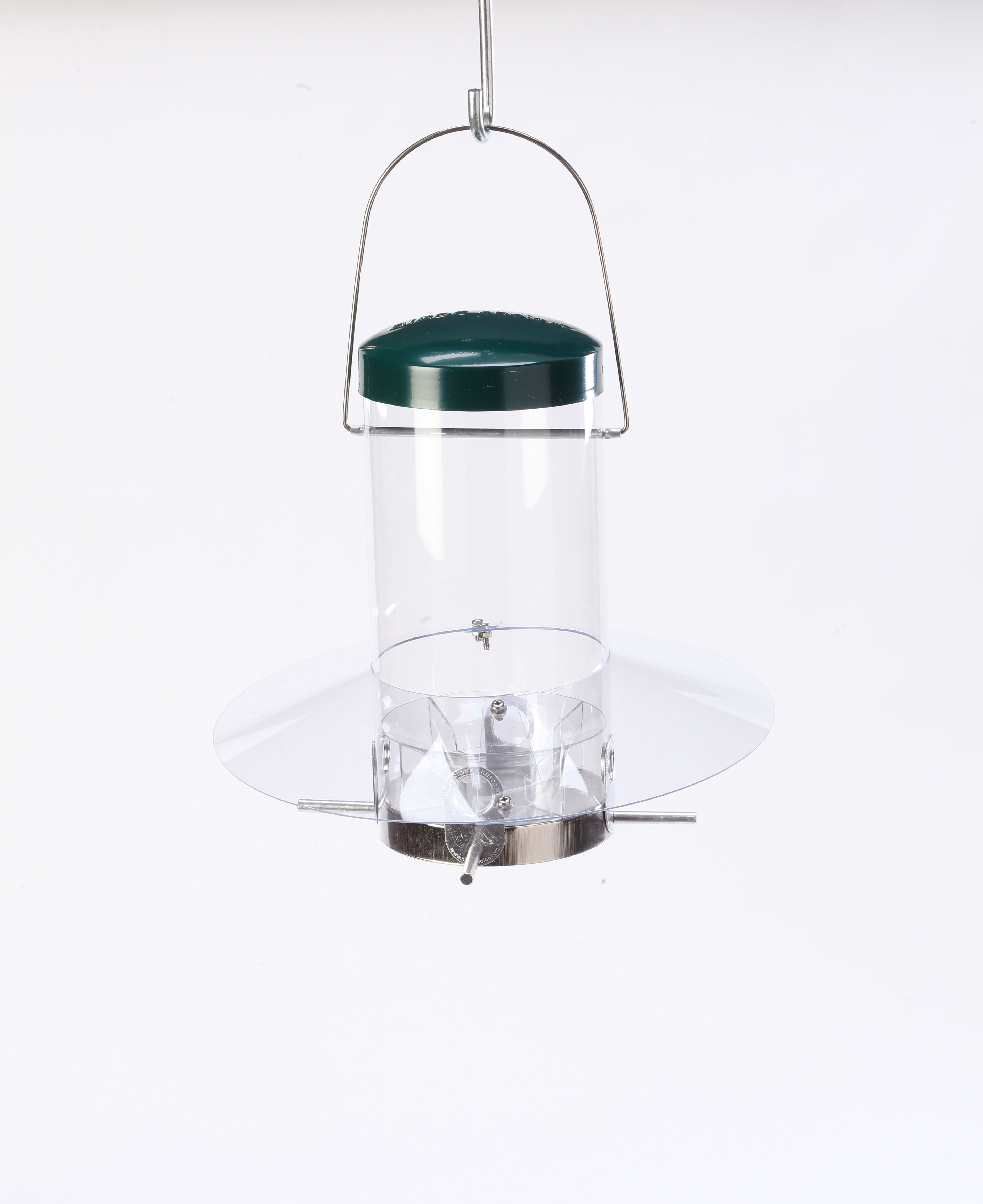Birds Choice 12" Classic Hanging Bird Feeder with Baffle Weather Guard, Green