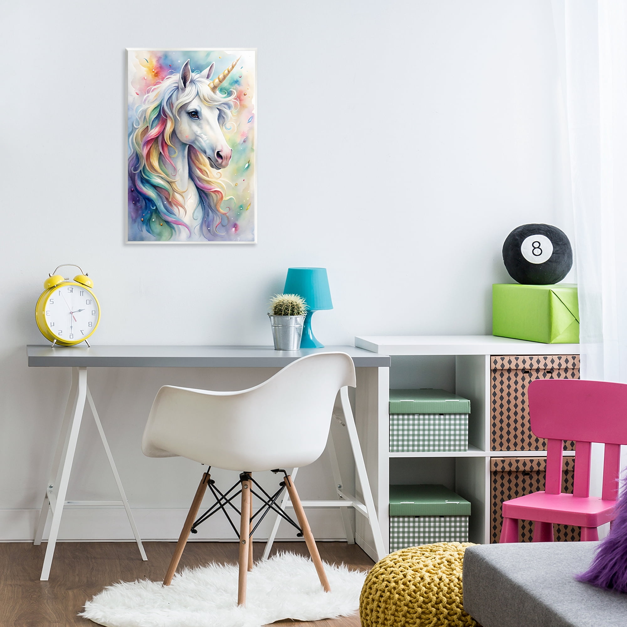 Stupell Industries Pastel Colorful Unicorn Wall Plaque Art, design by Creative Studio