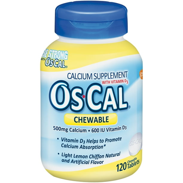 OsCal Chewable Calcium Supplement with Vitamin D3 Tablets 120 CT