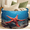 Multicolor 1, variant on Jiaoprinted Ocean Large Round Collapsible Storage Basket, 65L Fabric Storage Organizer Bin with Handles for Blankets Linens Clothes, 19.4" x 13.3" Red Starfish Underwater