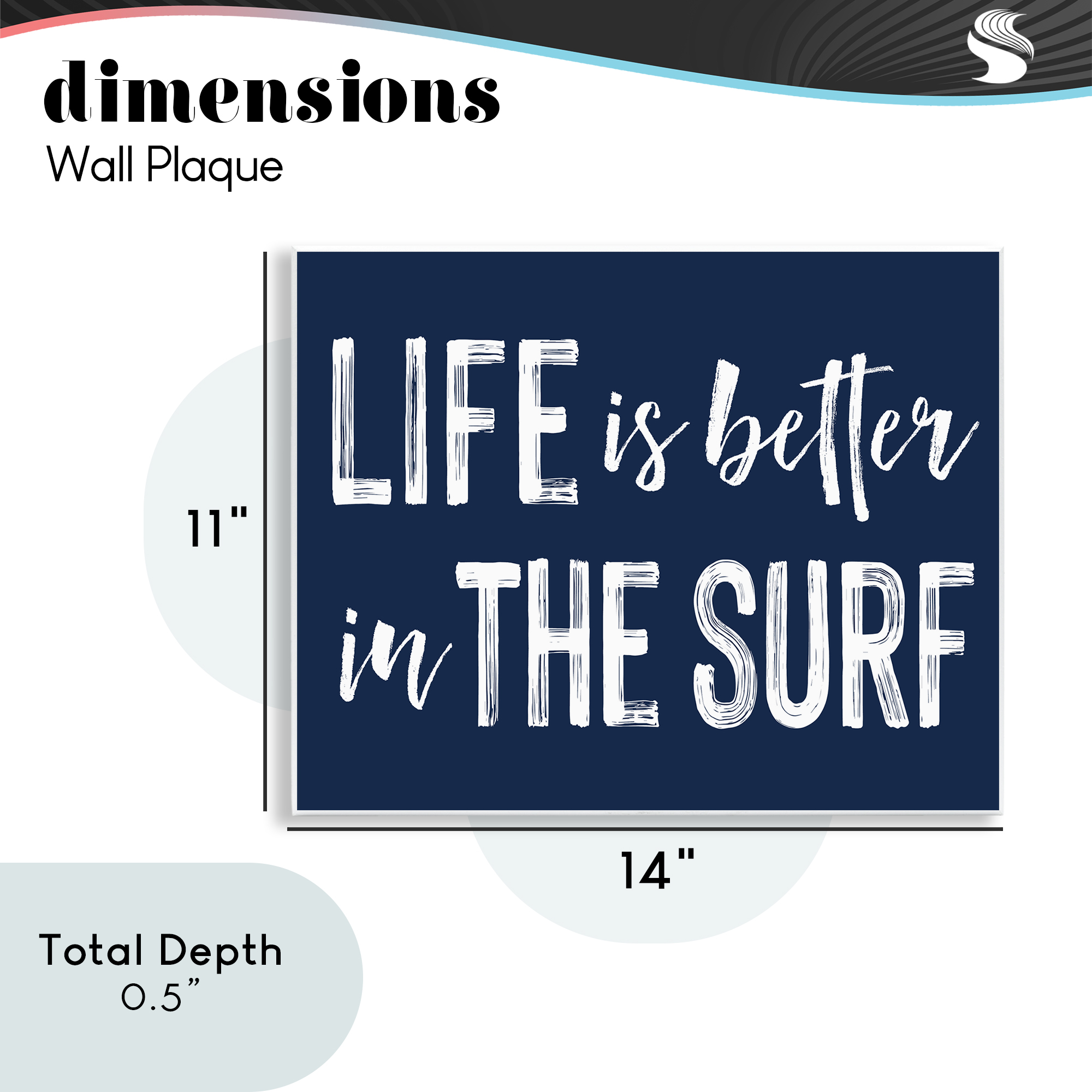 Life Better In Surf Wall Plaque Art, design by Lettered and Lined