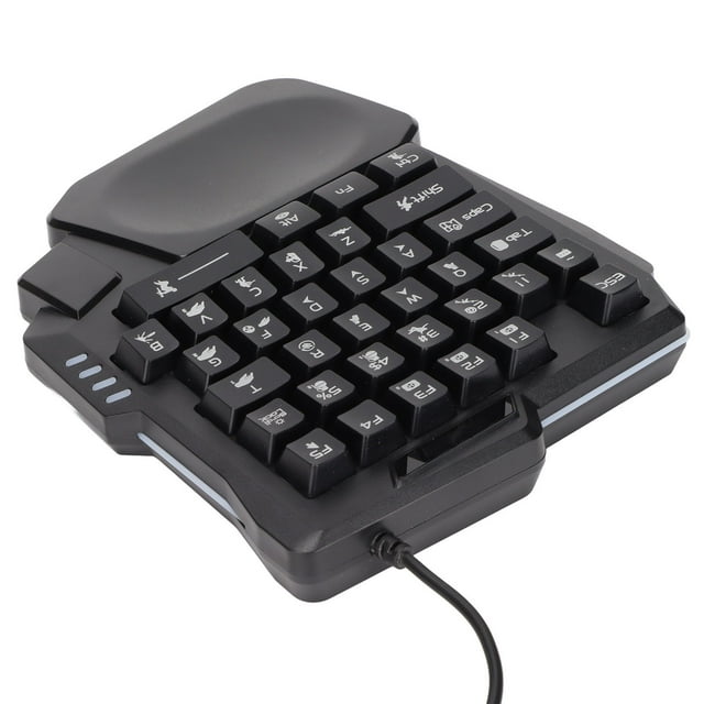 One Handed Gaming Keyboard,RGB 3 Colors Backlit 35 Keys Portable Mini Gaming Keypad, Ergonomic Game Controller For PC Gamer, Waterproof And Anti-slip,Wide Palm Rest Design