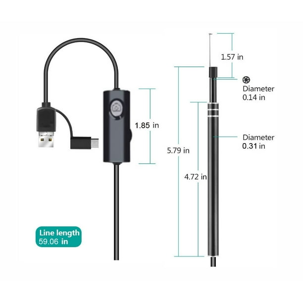 Otoscope LED numérique de l'oreille portée Remover Outil de nettoyage de la caméra  USB Endoscope Camera Inspection - Chine Digital Otoscope cuillère de l' oreille, Caméra de l'oreille