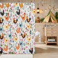 thumbnail image 2 of Erosebridal Chicken Shower Curtain 72Wx72L for Girls, Wildflower Garden Waterproof Bathroom Curtain, 2 of 5