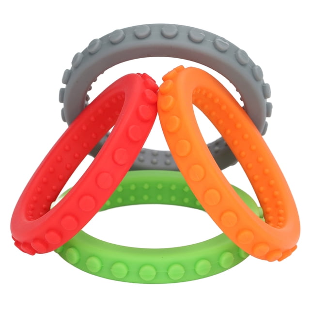 Pulsera mordedora para bebés Jadeshay 4 piezas de silicona