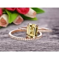 thumbnail image 3 of Bridal Ring 2 Carat 7x5mm Emerald Cut Champagne Diamond Moissanite Wedding Set Engagement Ring On 10k Rose Gold Anniversary Gift Glaring Staggering Ring, 3 of 5