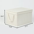 thumbnail image 5 of StorageWorks Fabric Storage Bins with Lids and Rope Handles Storage Fabric Bedroom, Off-White, 3PC, 5 of 10