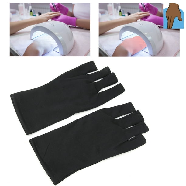 1 Pair AntiUV Glove LED Nail Art Curing Lamp UV Protection Glove Nail Art  Skin Care Glove(Black ) 