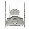 thumbnail image 4 of Lit à Baldaquin Format Simple Auri - Tête de Lit Arquée - Motifs Floraux Classiques - Gris, 4 of 6