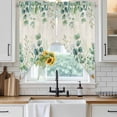 thumbnail image 2 of Eucalyptus Leaves Daisy Swag Valances for Windows 2 Pack Summer Farmhouses Vintage Swag Kitchen Curtains 63 Inches Long Rod Pocket Short Window Treatment for Kitchen Bathroom 36"x63", 2 of 9