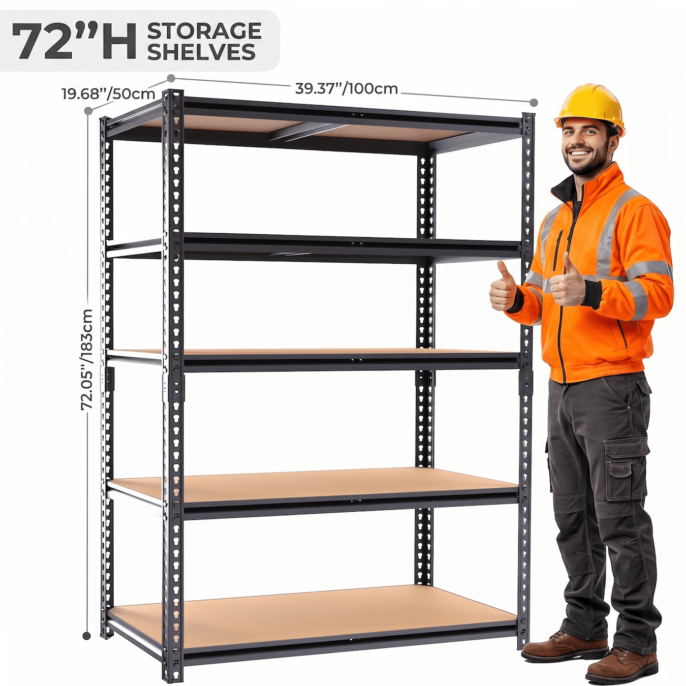 Xiweot 2000LBS Heavy Duty Garage Storage Shelves, 60" H Metal Adjustable Shelves, 5-Tier Freestanding Shelving Units Industrial Shelving for Warehouse Basement Pantry, Easy Assembly