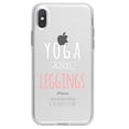 thumbnail image 1 of DistinctInk Clear Shockproof Hybrid Case for iPhone XR (6.1" Screen) - TPU Bumper Acrylic Back Tempered Glass Screen Protector - Yoga and Leggings, 1 of 5