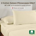 thumbnail image 3 of California Design Den Queen Size Pillow Cases 100% Cotton, Set of 2 - Soft Sateen, Fits Standard & Queen Pillows - Buttery Yellow, 3 of 7