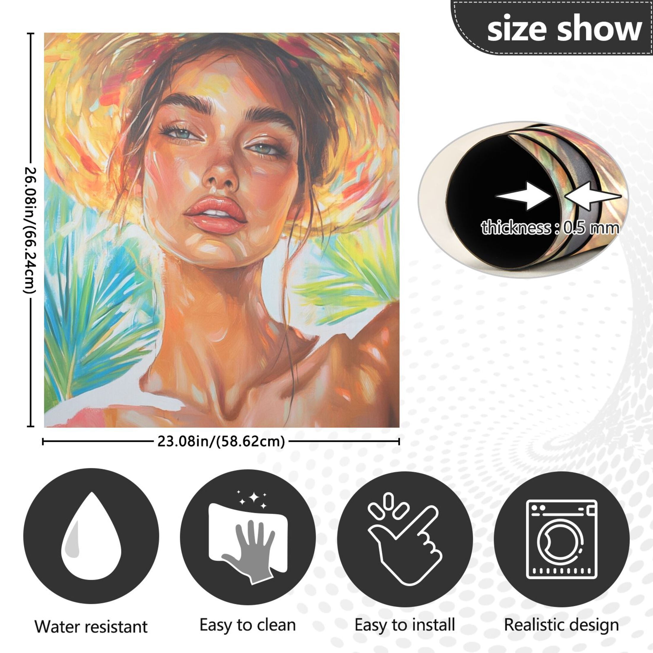 Dishwasher Magnetic Sticker 23x26 Inch Refrigerator Magnetic Sticker Washing Machine Magnetic Sticker Kitchen Panel Magnetic Sticker Home Decor Beautiful Summer Beauty
