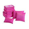 thumbnail image 1 of Bolsas De Almacenamiento De Viaje 6 unids/set bolsa de almacenamiento de equipaje bolsa de embalaje de viaje para ropa interior de zapatos (rosa roja), 1 of 8