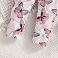 thumbnail image 5 of Baby Girls 2 Piece Outfits Butterfly Graphic Printed Long Sleeve Clothes Printed Trousers Casual Toddler Outfits for Girls，Pink，6-9 Months, 5 of 7