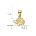 thumbnail image 2 of 9.8mm 10k Solid Yellow Gold Flat and Engraved Mini Turtle Charm Pendant Necklace for Women, 2 of 2