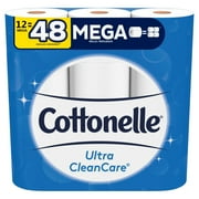Cottonelle Ultra CleanCare Toilet Paper, 12 Mega Rolls, 340 Sheets per Roll (4,080 Total)
