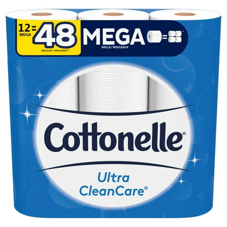 Cottonelle Ultra CleanCare Toilet Paper, 12 Mega Rolls, 340 Sheets per Roll (4,080 Total)