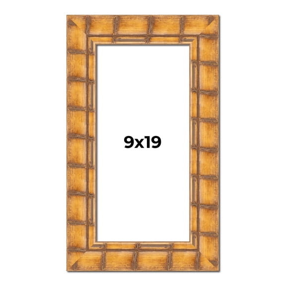9x19 Frame Beige Real Wood Picture Frame Width 3 inches | Interior Frame Depth 0.5 inches | Natural