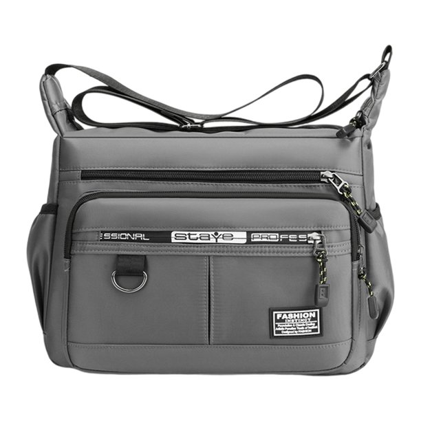 Bolso bandolera para hombre, impermeable, moderno y ligero, ideal para ir de compras por la calle, regalo de cumpleaños. Gris