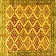 thumbnail image 1 of Ahgly Company Machine Washable Indoor Square Persian Yellow Traditional Area Rugs, 4' Square, 1 of 4