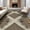 Brown, Pattern 2, variant on ODIKA 2'x3' Washable Accent Rug Waffle Decorative Distressed Vintage Border Symmetrical Tweed for Bedroom, Nursery, RV, Pet Friendly, Bedside Mat