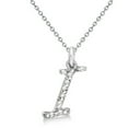 thumbnail image 1 of Personalized Diamond Script Letter Initial Necklace in 14k White Gold, 1 of 2