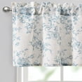 thumbnail image 2 of DWCN Thick Textured Linen Floral Valance for Kitchen Living Room, Rod Pocket Farmhouse Vintage Cottage Valance Curtain, Blue Rose, 42 x 18 Inches, 1 Panel, 2 of 8