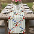 thumbnail image 4 of Spring Botanical Table Runner 90 Inches, Sage Green Striped Fruits Floral Bed Runner Dresser Scarves Tabletop for Indoor Outdoor Parties/Ceremony/Banquet, 13" x 90", 4 of 9