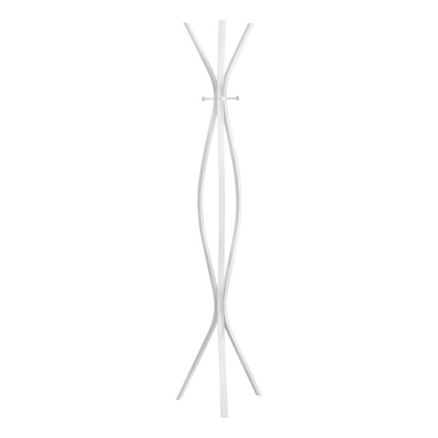 Monarch Specialties Coat Rack, Hall Tree, Free Standing, 3 Hooks, Entryway, 72"h, Bedroom, Metal, White, Contemporary, Modern