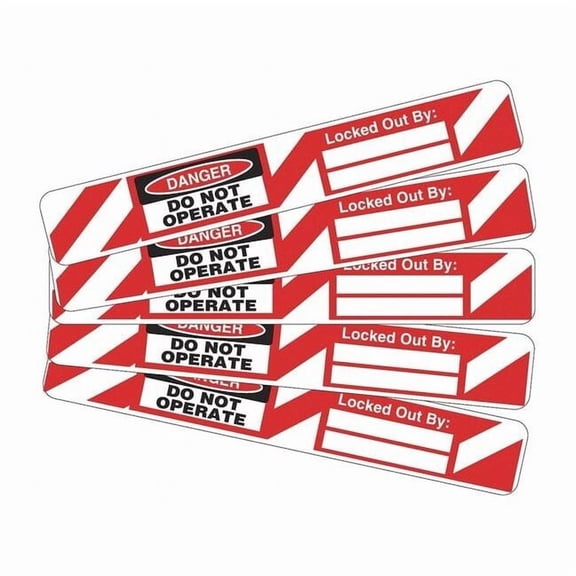 Brady Lockout Tag,4" H x 5/8" W,Vinyl,PK5 121449