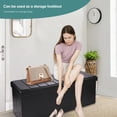 thumbnail image 2 of 43 Inches Folding Storage Ottoman Bench Chest Footrest Stool, Black, 2 of 7