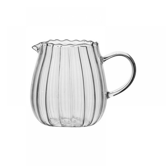 Elegant Wave Shaped Crystal Glass Creamer Coffee Milk Creamer Pitcher/Serving Pitcher/Sauce Pitcher/Milk Creamer Jug for Kitchen