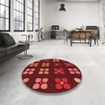 thumbnail image 3 of Ahgly Company Indoor Square Patterned Grapefruit Red Area Rugs, 8' Square, 3 of 6
