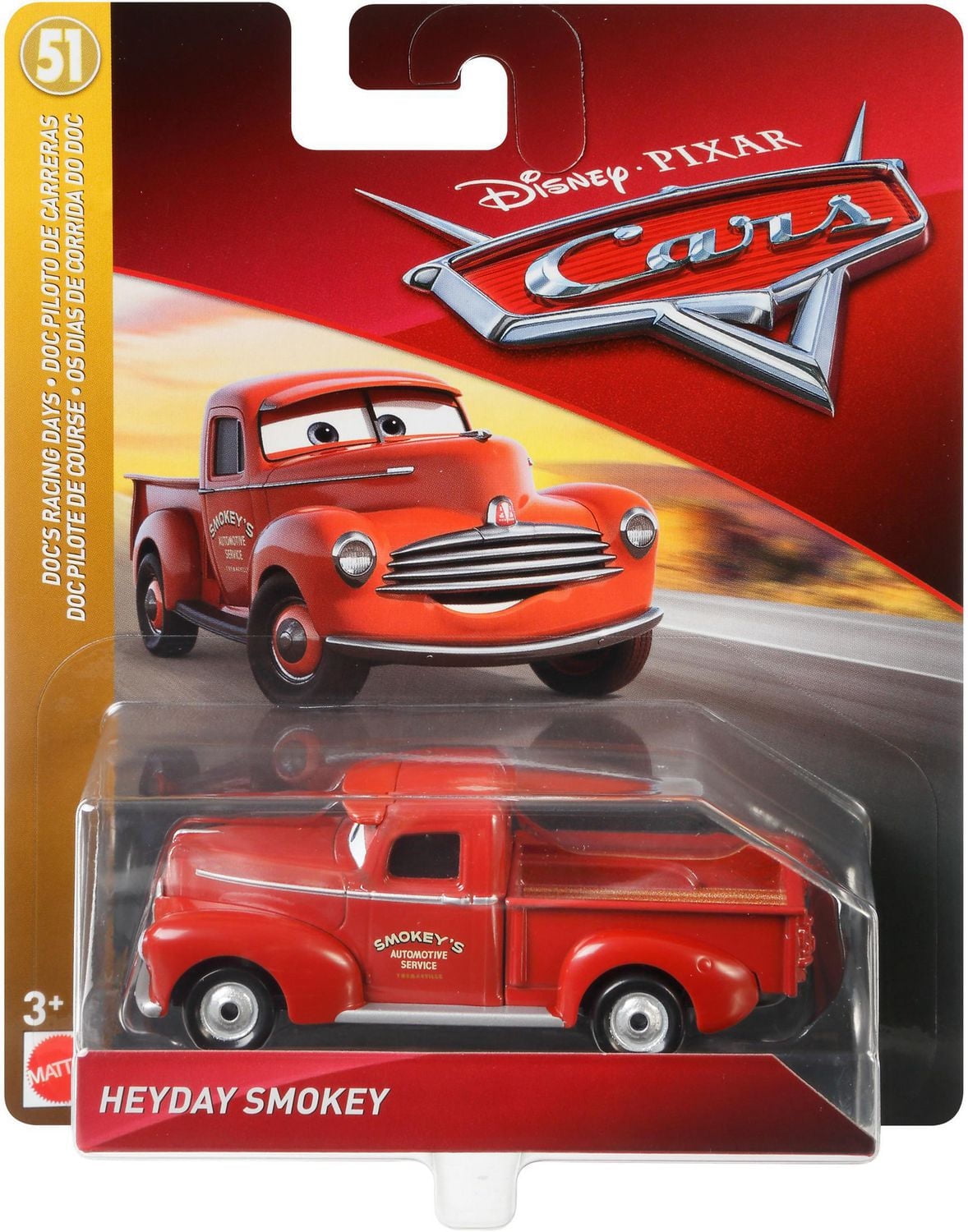 Disney and Pixar Cars Heyday Smokey 1:55 Scale Die-Cast Vehicles For Kids Ages 3+ Years