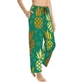 thumbnail image 2 of Naloa Pineapples1 Print Women’s Ultra-Soft Comfy Pajama Lounge Pants with Pockets & Drawstring, 2 of 8