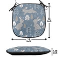 thumbnail image 4 of Bunny Chair Seating Cushion, Continuous Pattern Trees and Rabbits Snowflakes, Soft Seat Pads for Office with Anti-slip Backing, 16"x16", Blue Grey Pale Taupe, by Ambesonne, 4 of 5